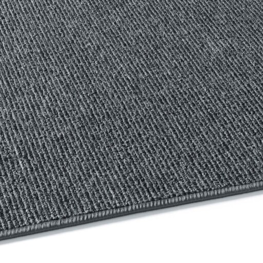 Laagpolig vloerkleed - Fleur antraciet - close up zijkant, thumbnail