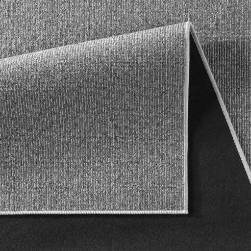 Laagpolig vloerkleed - Fleur grijs - close up vouw, thumbnail