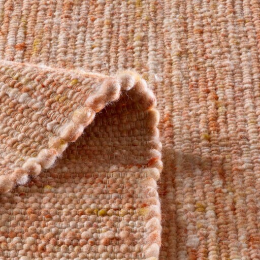 Wollen vloerkleed - Bokn Terracotta - close up vouw, thumbnail
