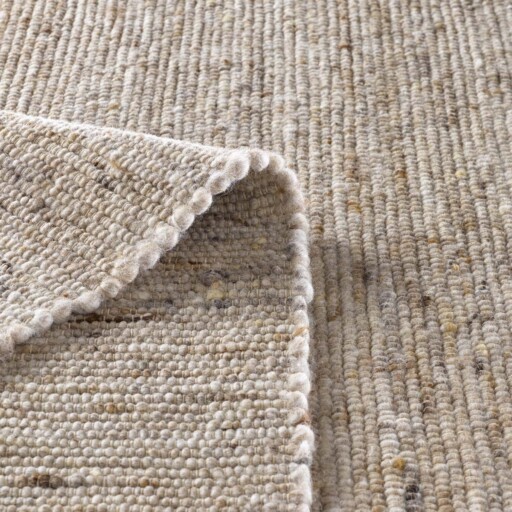 Wollen vloerkleed - Bokn beige - close up vouw, thumbnail