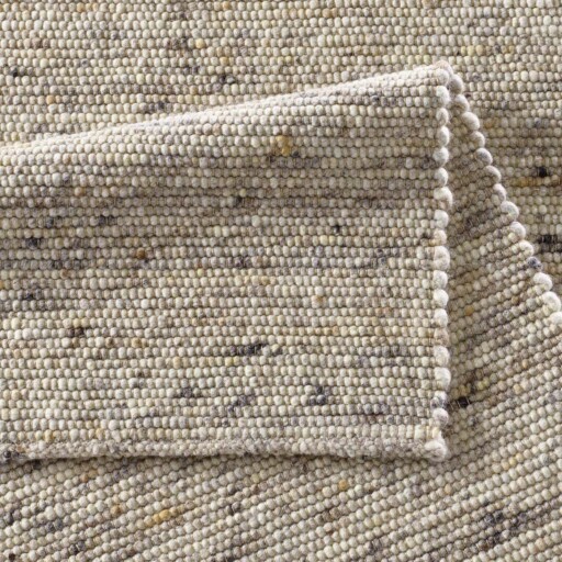 Wollen vloerkleed - Lundr beige - close up vouw, thumbnail