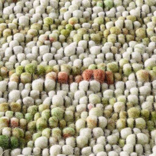 Wollen vloerkleed - Ursule groen - close up materiaal, thumbnail