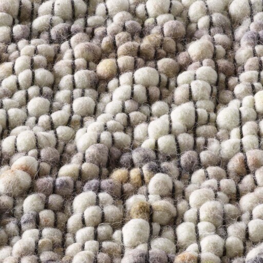 Wollen vloerkleed - Ursule bruin/grijs - close up materiaal, thumbnail