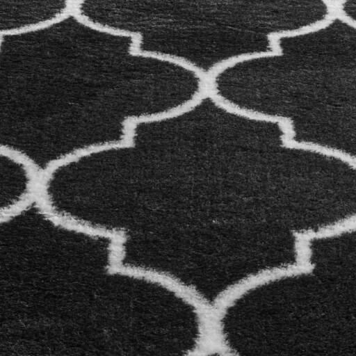 Wasbaar vloerkleed - Trellis zwart/wit - close up materiaal, thumbnail