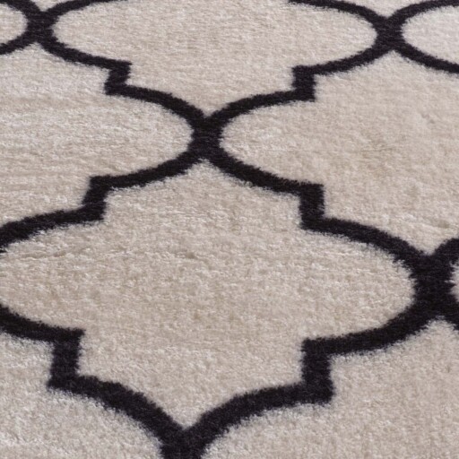 Wasbaar vloerkleed - Trellis wit/zwart - close up materiaal, thumbnail