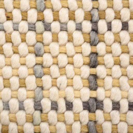 Wollen vloerkleed - Verdal crème/groen - close up materiaal