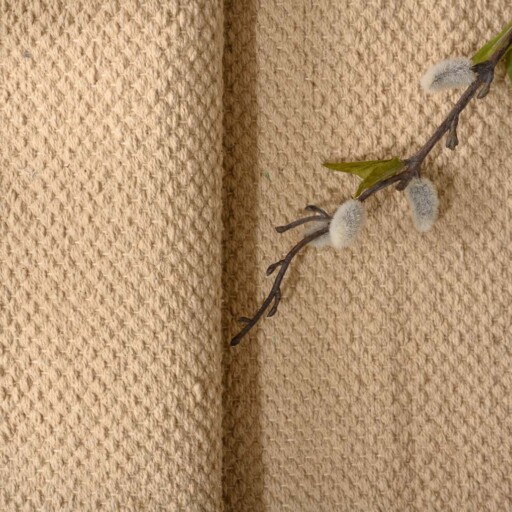 Katoen vloerkleed - Svelvik beige - close up, thumbnail