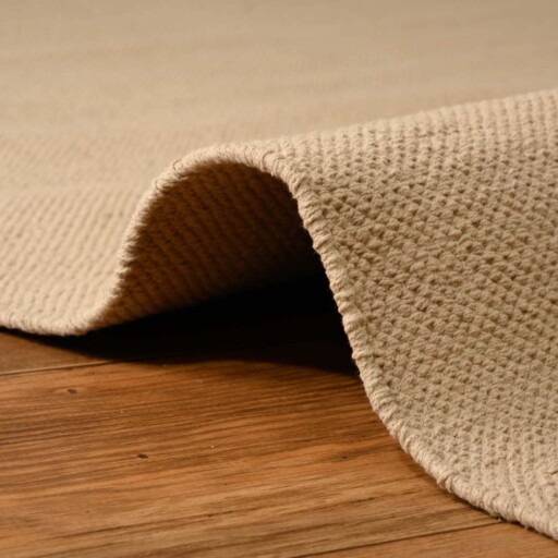 Katoen vloerkleed - Svelvik beige - close up, thumbnail