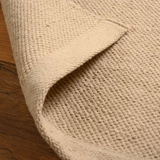 Katoen vloerkleed - Svelvik beige - close up, thumbnail