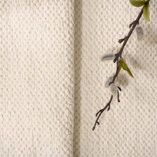 Katoen vloerkleed - Svelvik wit - close up, thumbnail