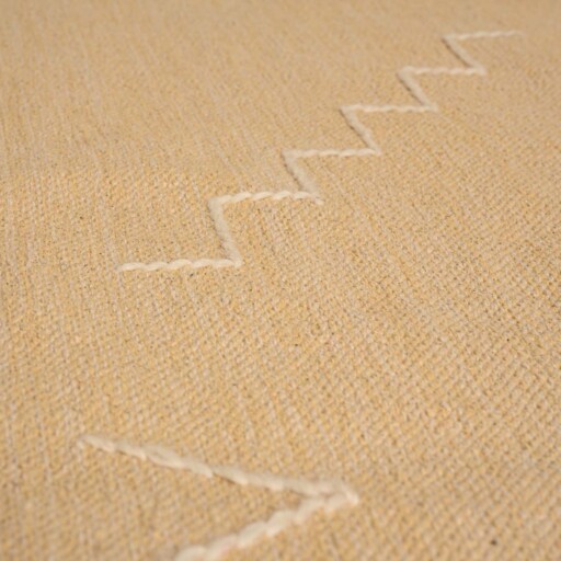 Bohemian vloerkleed - Cueva geel/beige - close up materiaal, thumbnail