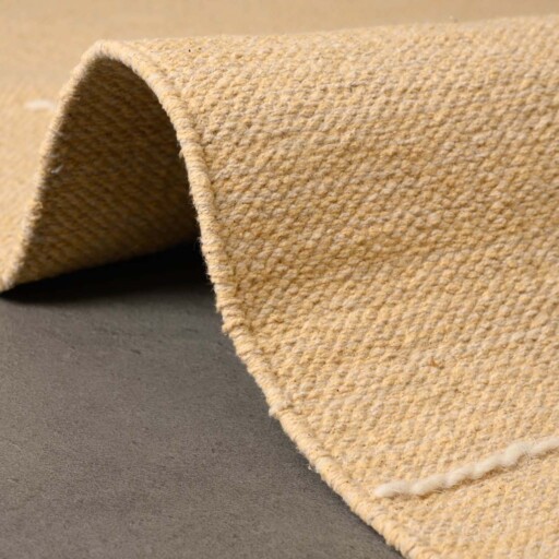 Bohemian vloerkleed - Cueva geel/beige - close up zijkant, thumbnail