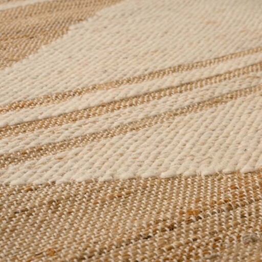 Kelim vloerkleed - Lana naturel/wit - close up materiaal, thumbnail