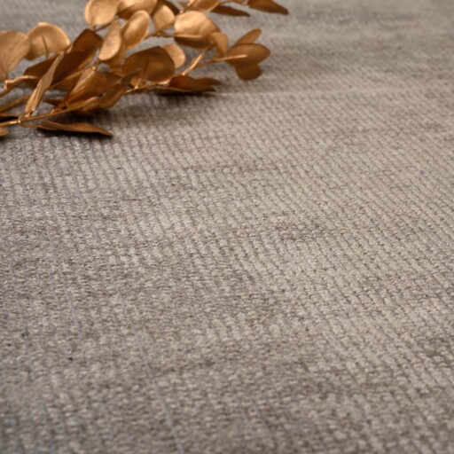 Viscose vloerkleed - Gem grijs - close up materiaal, thumbnail