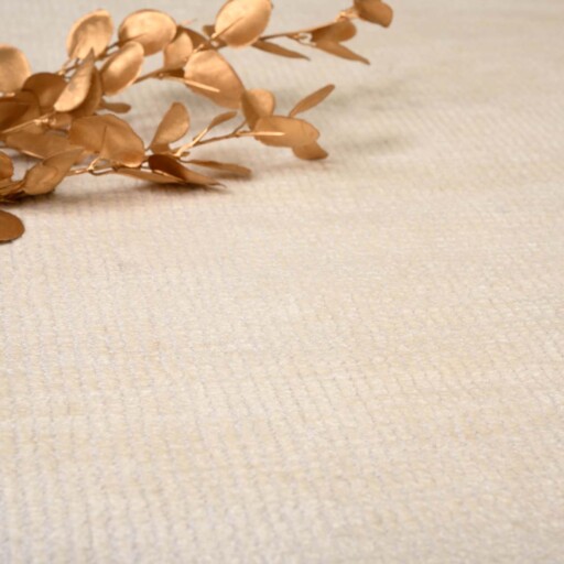 Viscose vloerkleed - Gem wit - close up materiaal, thumbnail