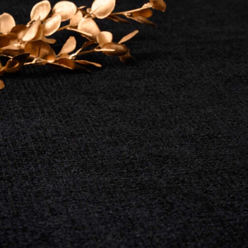 Viscose vloerkleed - Gem zwart - close up materiaal, thumbnail