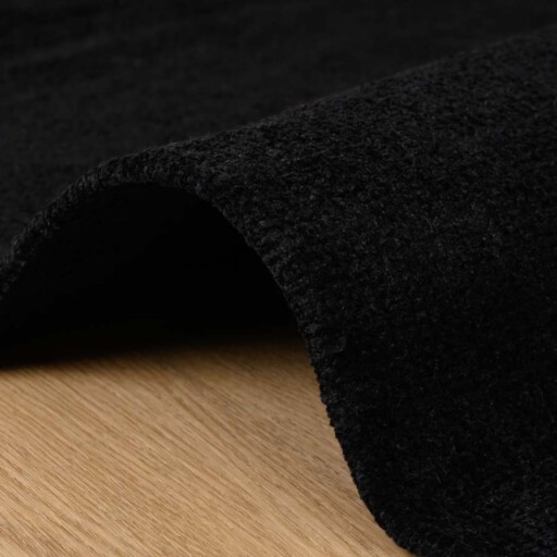 Viscose vloerkleed - Gem zwart - close up zijkant, thumbnail