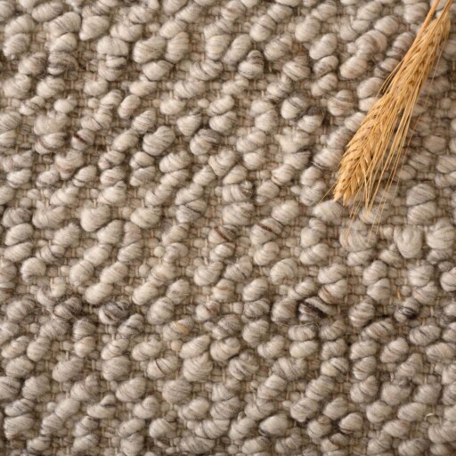 Wollen vloerkleed - Agder lichtgrijs - close up materiaal, thumbnail