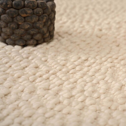 Wollen vloerkleed - Agder wit - close up materiaal, thumbnail