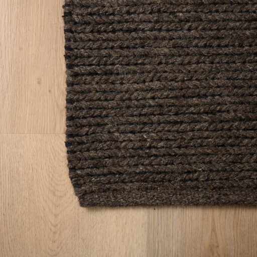 Wollen vloerkleed - Narvik Taupe - close up hoek, thumbnail