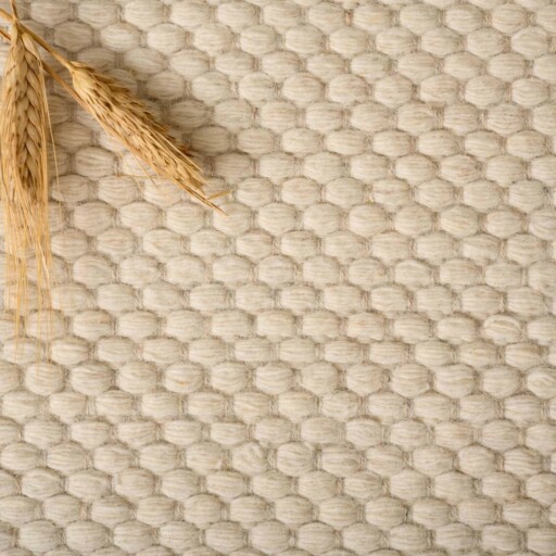 Wollen vloerkleed - Odda wit - close up materiaal, thumbnail