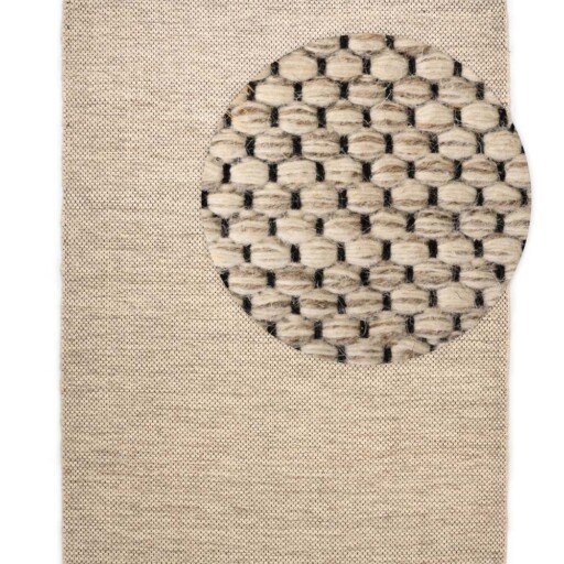 Wollen vloerkleed - Odda wit/taupe - overzicht
