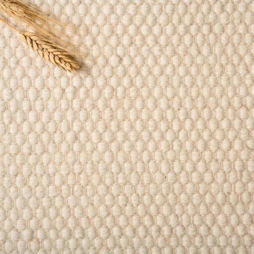 Rond wollen vloerkleed - Ulstein wit - close up materiaal, thumbnail