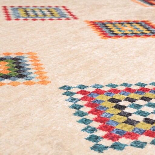 Bohemian vloerkleed wasbaar - Moderna multi - close up materiaal, thumbnail