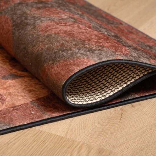 Keukenloper wasbaar - It's always coffee time - bruin - close up vouw, thumbnail