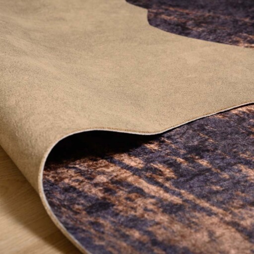 Koeienhuid vloerkleed - Happy Cow donkerbruin - close up vouw, thumbnail