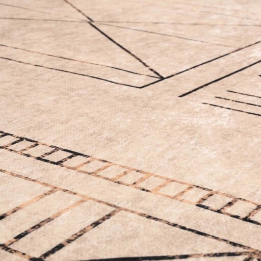 Design vloerkleed wasbaar - Moderna ivoor/goud - close up materiaal, thumbnail