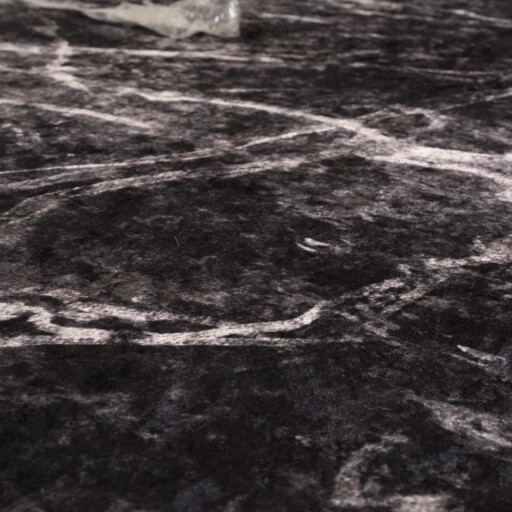 Marmer vloerkleed wasbaar - Moderna zwart - close up materiaal, thumbnail