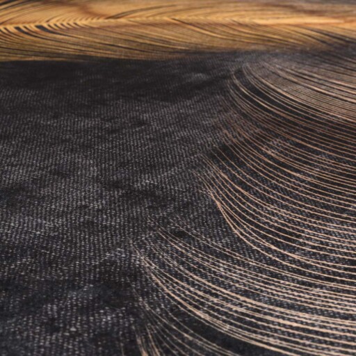 Modern vloerkleed wasbaar - Moderna zwart/goud - close up materiaal, thumbnail