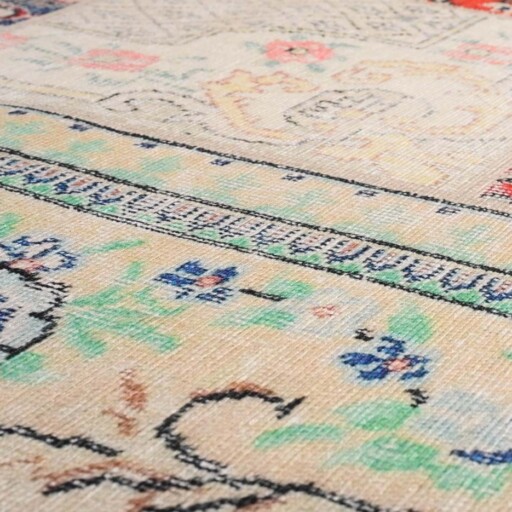 Patchwork vloerkleed - Fade Heritage multi - close up materiaal, thumbnail