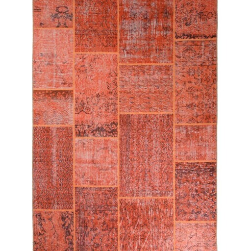 Patchwork vloerkleed - Fade Heritage terracotta - overzicht boven