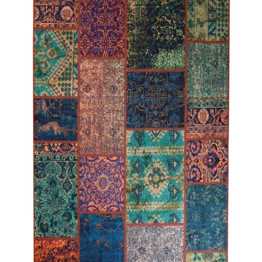 Patchwork vloerkleed - Fade No.1 multi - overzicht boven