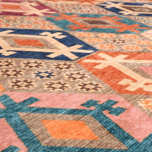 Retro vloerkleed wasbaar - Moderna multi - close up materiaal, thumbnail