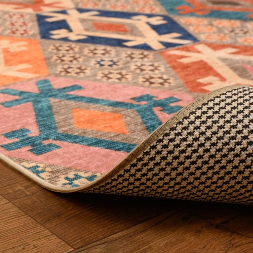 Retro vloerkleed wasbaar - Moderna multi - close up vouw, thumbnail