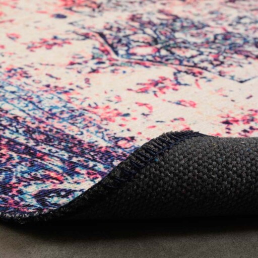 Rond vintage vloerkleed - Fade No.2 multi - close up vouw, thumbnail