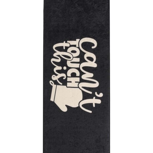 Keukenloper wasbaar - Can't touch this - zwart - overzicht boven