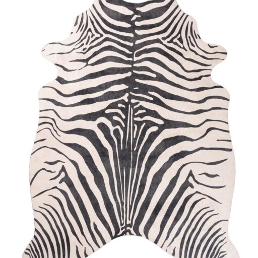 Zebra vloerkleed - Happy Zebra zwart/wit - overzicht boven