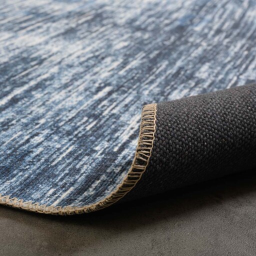 Vintage vloerkleed - Fade Blend blauw - close up vouw, thumbnail