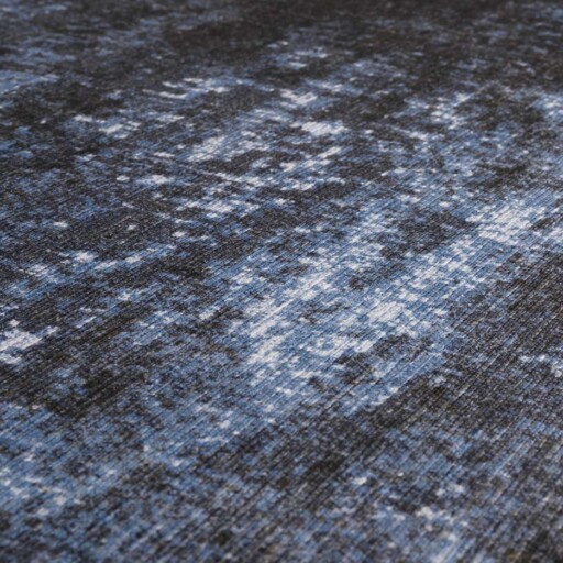 Vintage vloerkleed - Fade Celestial blauw/zwart - close up materiaal, thumbnail