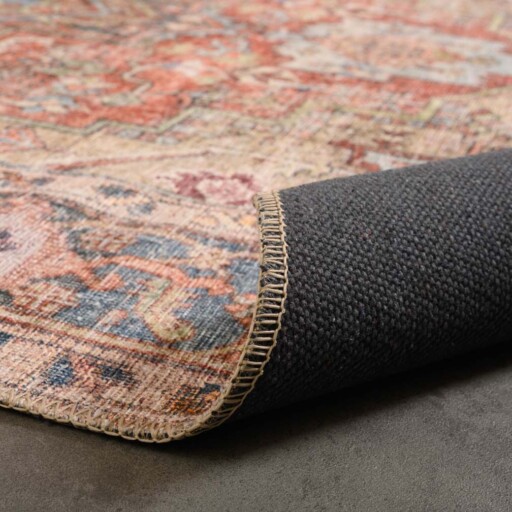 Vintage vloerkleed - Fade Essence beige - close up vouw, thumbnail