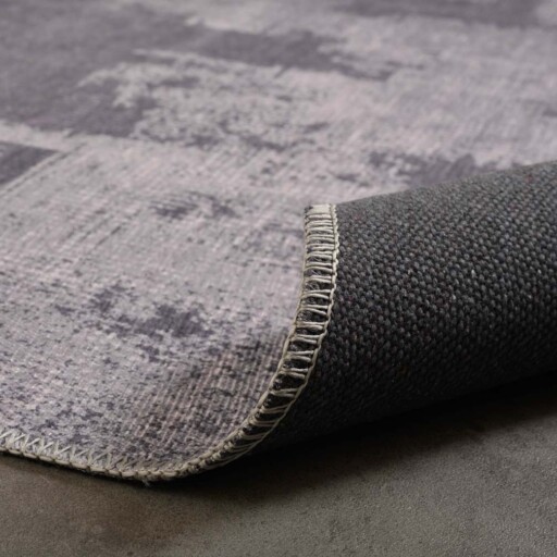 Vintage vloerkleed - Fade Mystic grijs - close up vouw, thumbnail