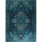 Vintage vloerkleed – Fade No.2 blauw top view