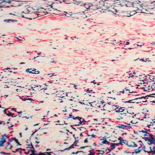 Rond vintage vloerkleed - Fade No.2 multi - close up materiaal, thumbnail