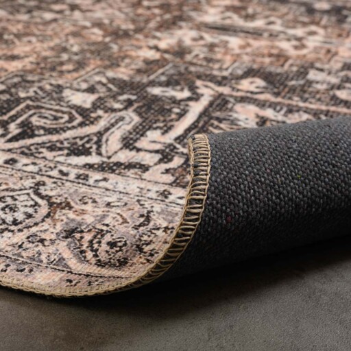 Vintage vloerkleed - Fade No.3 beige - close up vouw, thumbnail