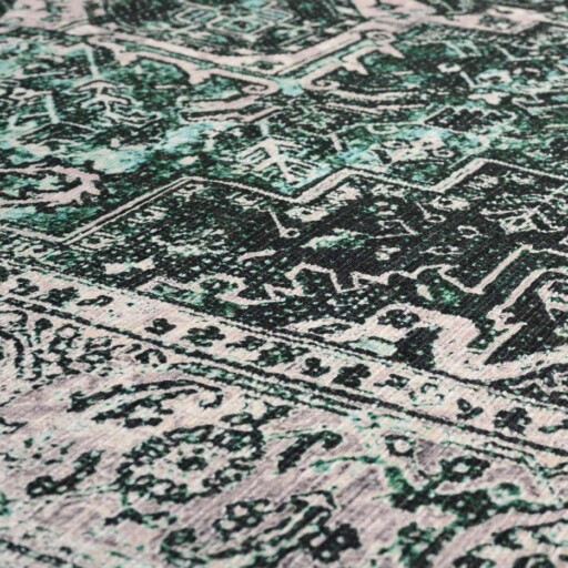 Vintage vloerkleed - Fade No.3 groen - close up materiaal, thumbnail