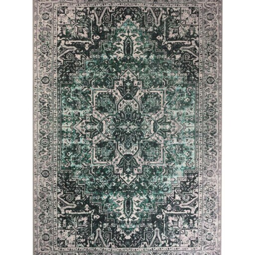 Vintage vloerkleed - Fade No.3 groen - overzicht boven